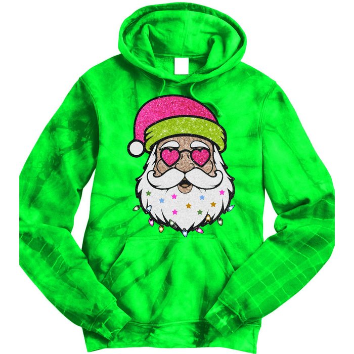 Funny Cool Retro Groovy Santa Claus Tie Dye Hoodie