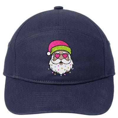 Funny Cool Retro Groovy Santa Claus 7-Panel Snapback Hat