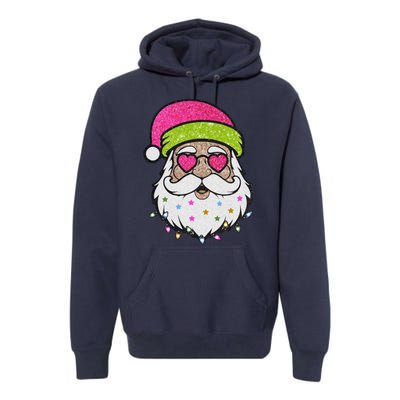 Funny Cool Retro Groovy Santa Claus Premium Hoodie