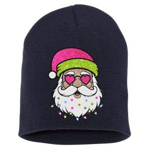 Funny Cool Retro Groovy Santa Claus Short Acrylic Beanie