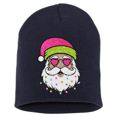 Funny Cool Retro Groovy Santa Claus Short Acrylic Beanie