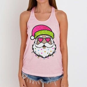 Funny Cool Retro Groovy Santa Claus Women's Knotted Racerback Tank