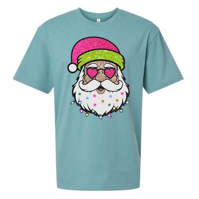 Funny Cool Retro Groovy Santa Claus Sueded Cloud Jersey T-Shirt