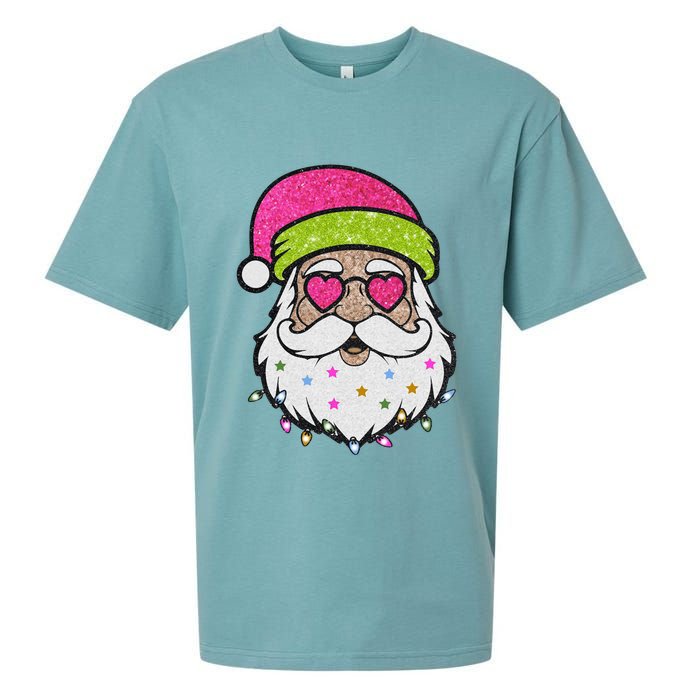 Funny Cool Retro Groovy Santa Claus Sueded Cloud Jersey T-Shirt