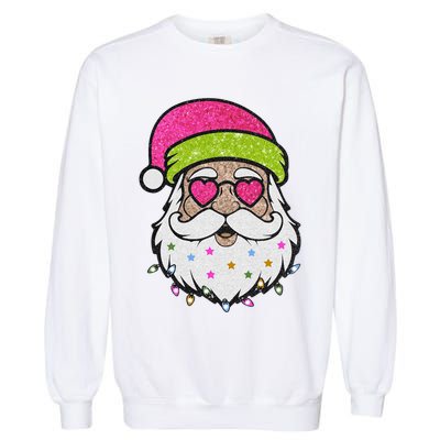 Funny Cool Retro Groovy Santa Claus Garment-Dyed Sweatshirt