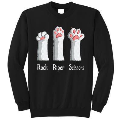 Funny Cat Rock Paper Scissors Hand Game Cute Paw Kitten Sweatshirt