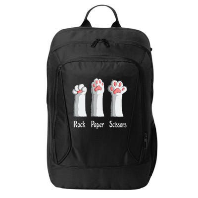 Funny Cat Rock Paper Scissors Hand Game Cute Paw Kitten City Backpack