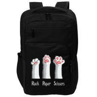 Funny Cat Rock Paper Scissors Hand Game Cute Paw Kitten Impact Tech Backpack