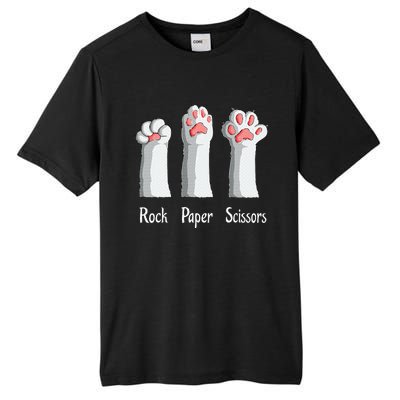 Funny Cat Rock Paper Scissors Hand Game Cute Paw Kitten Tall Fusion ChromaSoft Performance T-Shirt