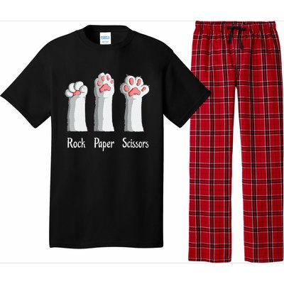 Funny Cat Rock Paper Scissors Hand Game Cute Paw Kitten Pajama Set