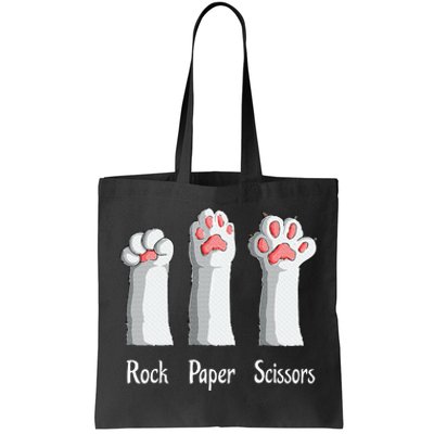 Funny Cat Rock Paper Scissors Hand Game Cute Paw Kitten Tote Bag