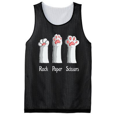 Funny Cat Rock Paper Scissors Hand Game Cute Paw Kitten Mesh Reversible Basketball Jersey Tank