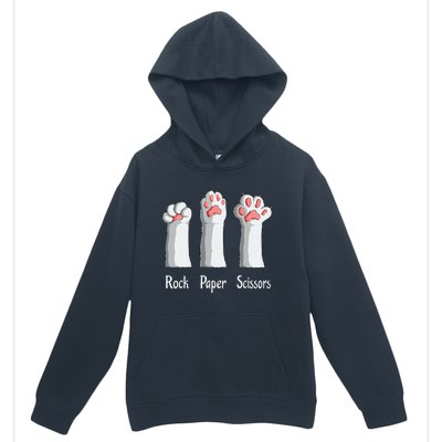 Funny Cat Rock Paper Scissors Hand Game Cute Paw Kitten Urban Pullover Hoodie