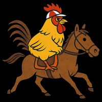 Funny Chicken Rooster Wearing Jockey Cap Riding Race Horse 16 in Basic Backpack