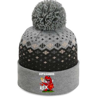 Funny Cupidsaurus Rex Dabbing Cupid Dinosaur Valentine's Day Gift The Baniff Cuffed Pom Beanie