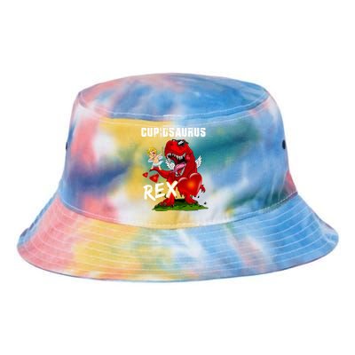 Funny Cupidsaurus Rex Dabbing Cupid Dinosaur Valentine's Day Gift Tie Dye Newport Bucket Hat