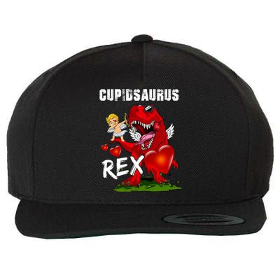 Funny Cupidsaurus Rex Dabbing Cupid Dinosaur Valentine's Day Gift Wool Snapback Cap