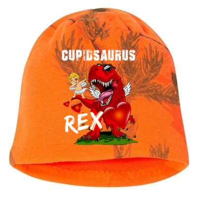 Funny Cupidsaurus Rex Dabbing Cupid Dinosaur Valentine's Day Gift Kati - Camo Knit Beanie