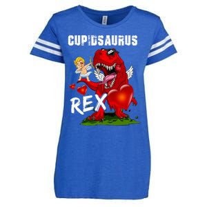 Funny Cupidsaurus Rex Dabbing Cupid Dinosaur Valentine's Day Gift Enza Ladies Jersey Football T-Shirt