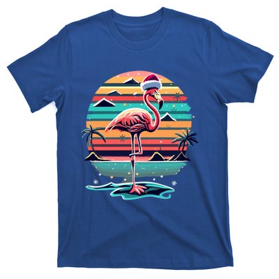 Flamingo Christmas Retro Sunset Vintage Xmas Meaningful Gift T-Shirt