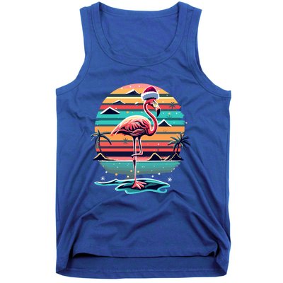 Flamingo Christmas Retro Sunset Vintage Xmas Meaningful Gift Tank Top