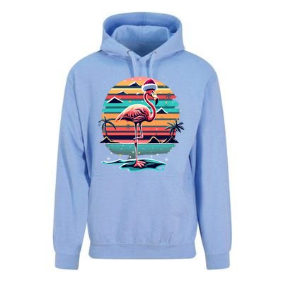 Flamingo Christmas Retro Sunset Vintage Xmas Meaningful Gift Unisex Surf Hoodie