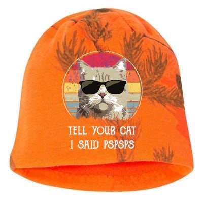 Funny Cat Retro Tell Your Cat I Said Pspsps Kati - Camo Knit Beanie