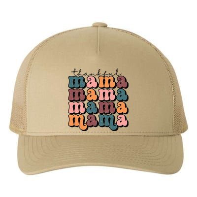 Funny Cute Retro Thankful Mama Fall Autumn Mom Thanksgiving Day Yupoong Adult 5-Panel Trucker Hat