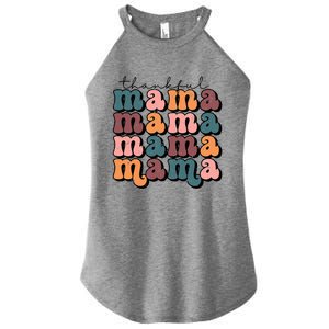 Funny Cute Retro Thankful Mama Fall Autumn Mom Thanksgiving Day Women’s Perfect Tri Rocker Tank