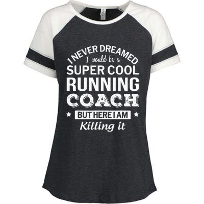 Funny Cool Running Coach Enza Ladies Jersey Colorblock Tee