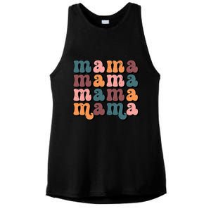 Funny Cute Retro Thankful Mama Fall Autumn Mom Ladies PosiCharge Tri-Blend Wicking Tank