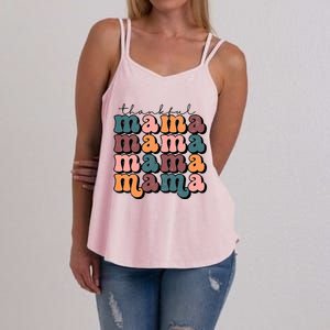 Funny Cute Retro Thankful Mama Fall Autumn Mom Women's Strappy Tank