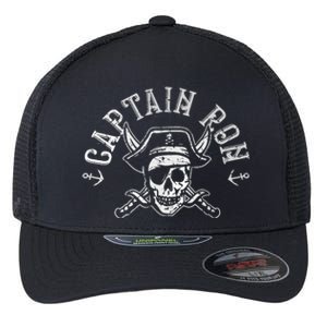 Funny Captain Ron Pirate Gift Design Joke Idea Flexfit Unipanel Trucker Cap