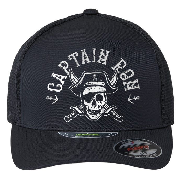 Funny Captain Ron Pirate Gift Design Joke Idea Flexfit Unipanel Trucker Cap