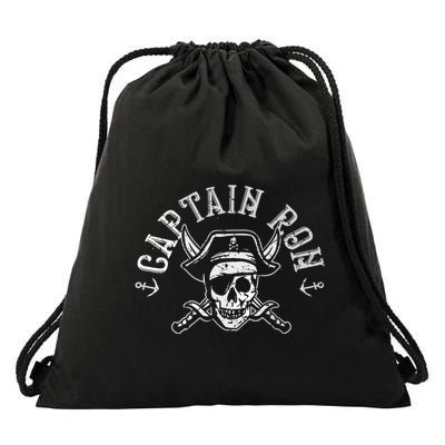 Funny Captain Ron Pirate Gift Design Joke Idea Drawstring Bag