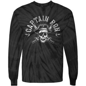 Funny Captain Ron Pirate Gift Design Joke Idea Tie-Dye Long Sleeve Shirt