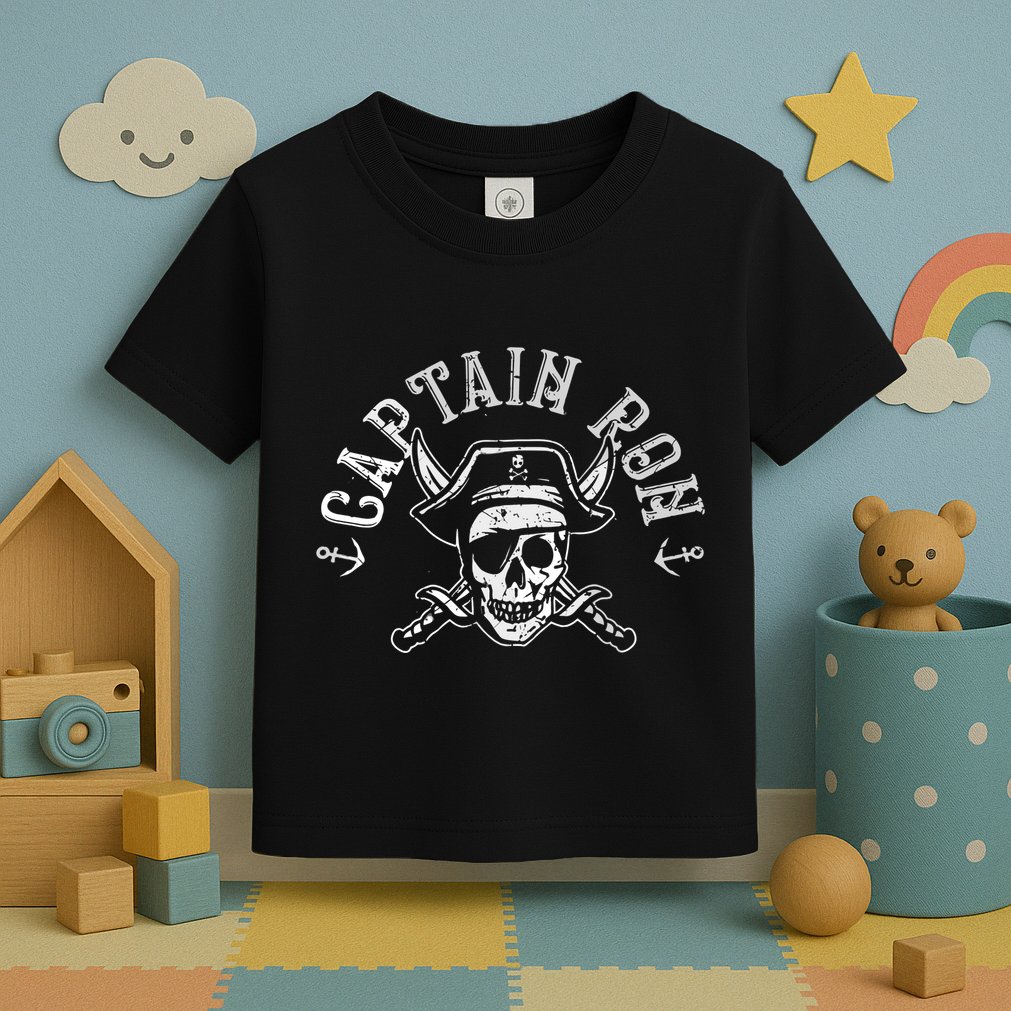 Funny Captain Ron Pirate Gift Design Joke Idea Toddler T-Shirt