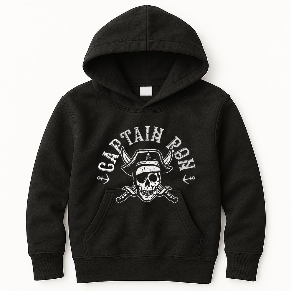 Funny Captain Ron Pirate Gift Design Joke Idea Kids Hoodie