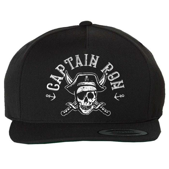 Funny Captain Ron Pirate Gift Design Joke Idea Wool Snapback Cap