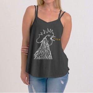 Funny Chicken Rooster Saying Fuck Women's Strappy Tank