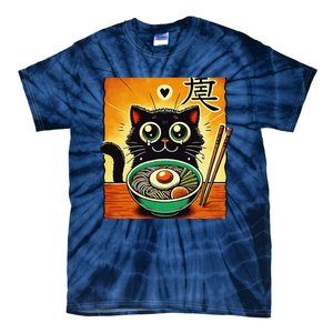 Funny Cat Ramen Graphicjapanese Kawaii Anime Cat Tie-Dye T-Shirt