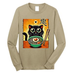 Funny Cat Ramen Graphicjapanese Kawaii Anime Cat Long Sleeve Shirt