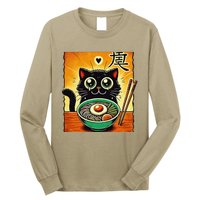 Funny Cat Ramen Graphicjapanese Kawaii Anime Cat Long Sleeve Shirt