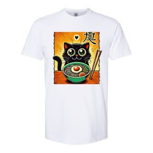 Funny Cat Ramen Graphicjapanese Kawaii Anime Cat Softstyle CVC T-Shirt