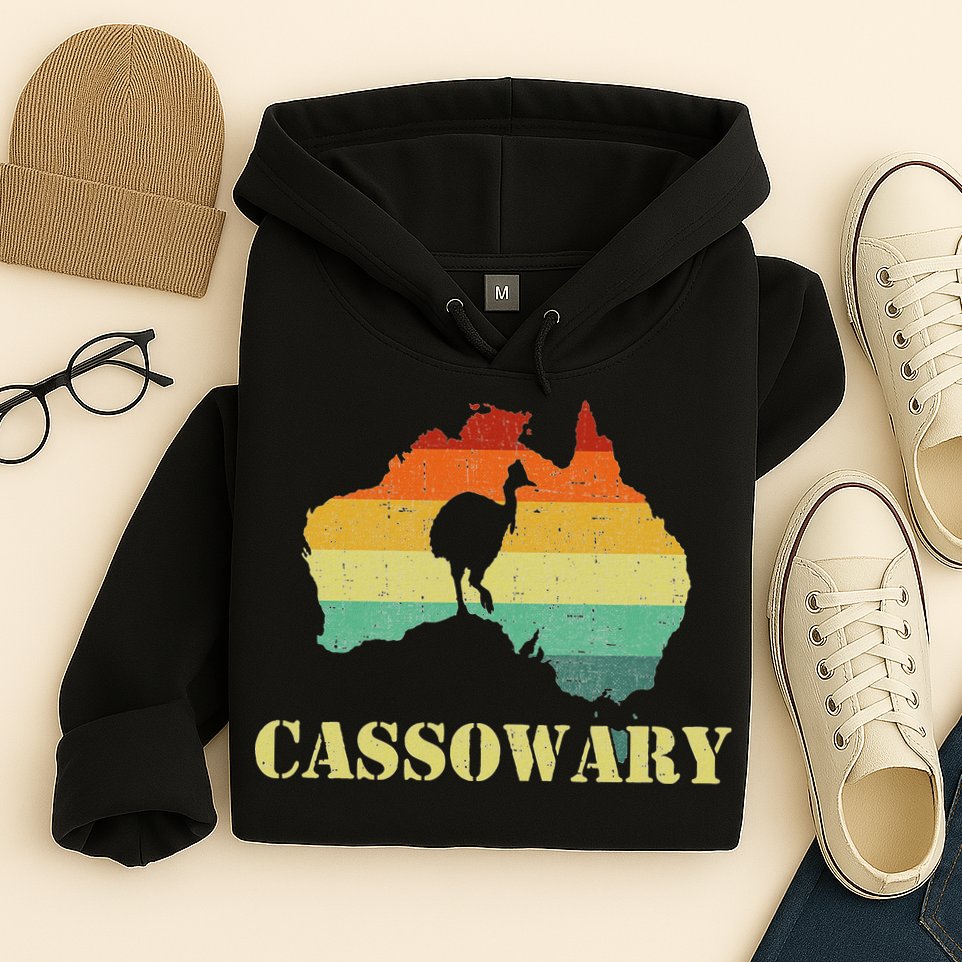 Funny Cassowary Retro Cassowary Hoodie