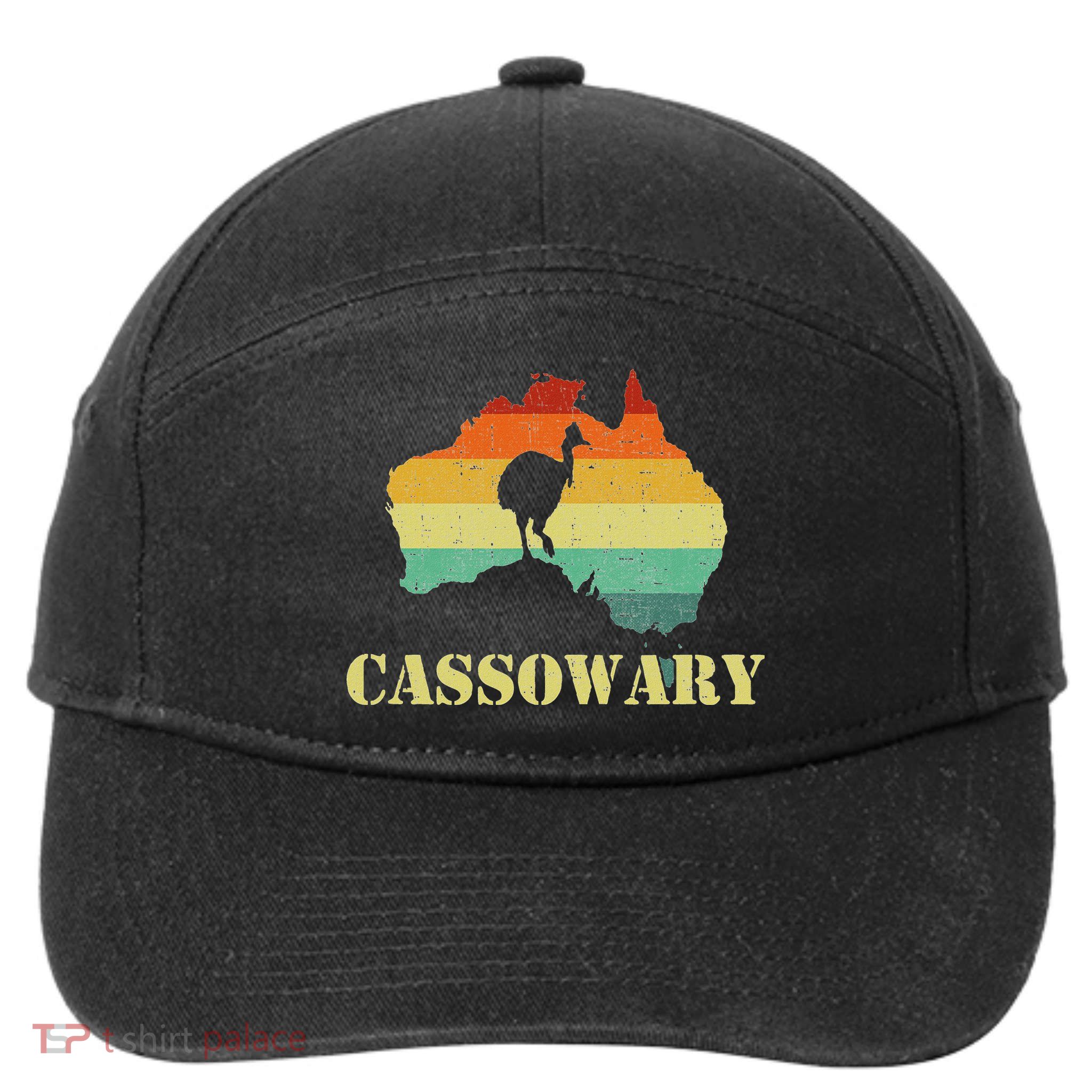 Funny Cassowary Retro Cassowary 7-Panel Snapback Hat
