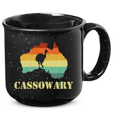 Funny Cassowary Retro Cassowary 15oz Campfire Ceramic Mug