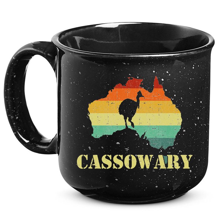 Funny Cassowary Retro Cassowary 15oz Campfire Ceramic Mug