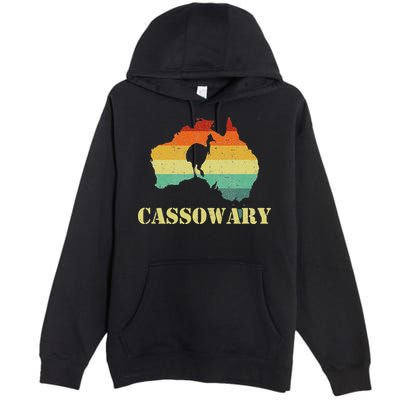 Funny Cassowary Retro Cassowary Premium Pullover Hoodie