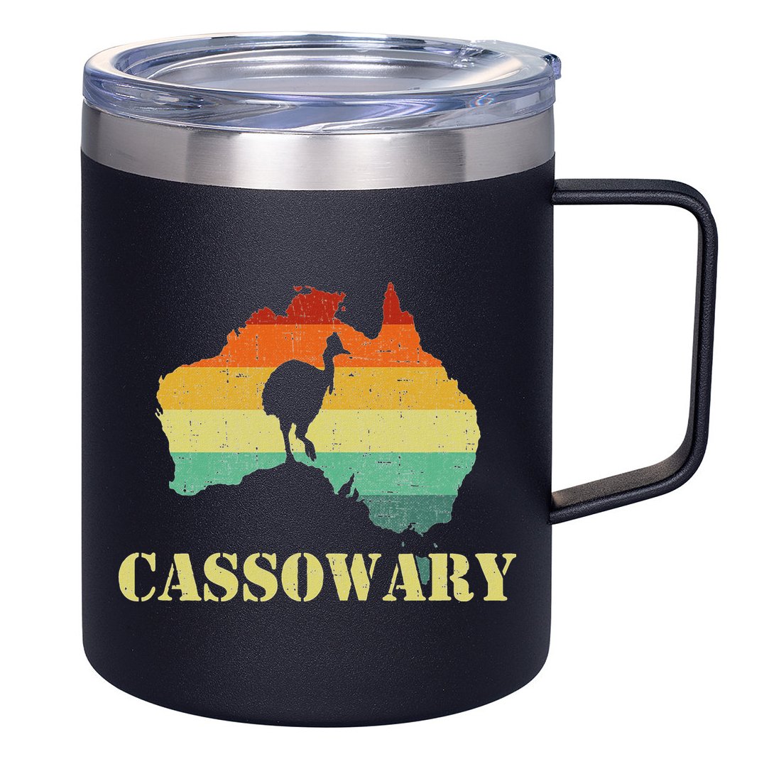 Funny Cassowary Retro Cassowary 12oz Stainless Steel Coffee Mug